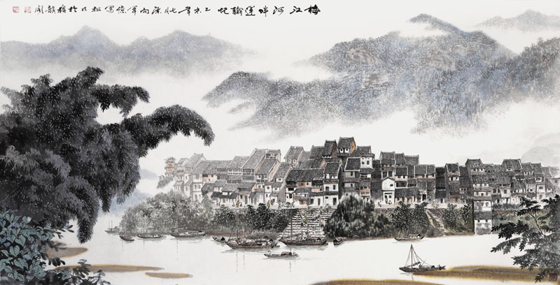 潮州画家集体创作56米长海丝文化山水画卷|附高清美图