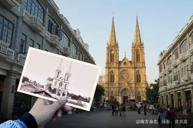 石室圣心大教堂由法国设计师设计，中国工匠建造而成。在当时，它影响着一部分广州骑楼的风格。