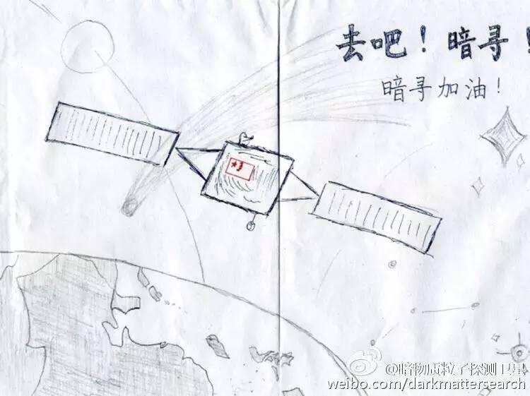 高一学生张怀正为卫星取名“暗寻号”，还为这颗卫星画了一幅画