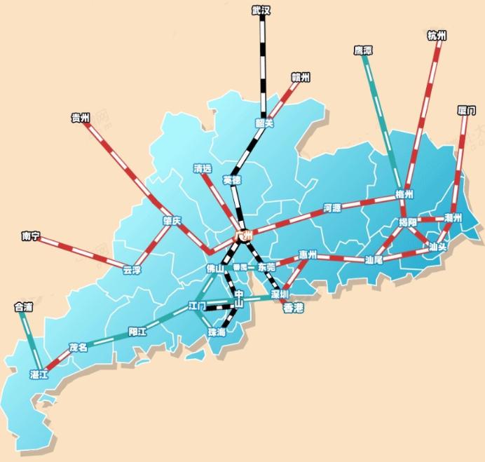 广东高铁建设规划图.