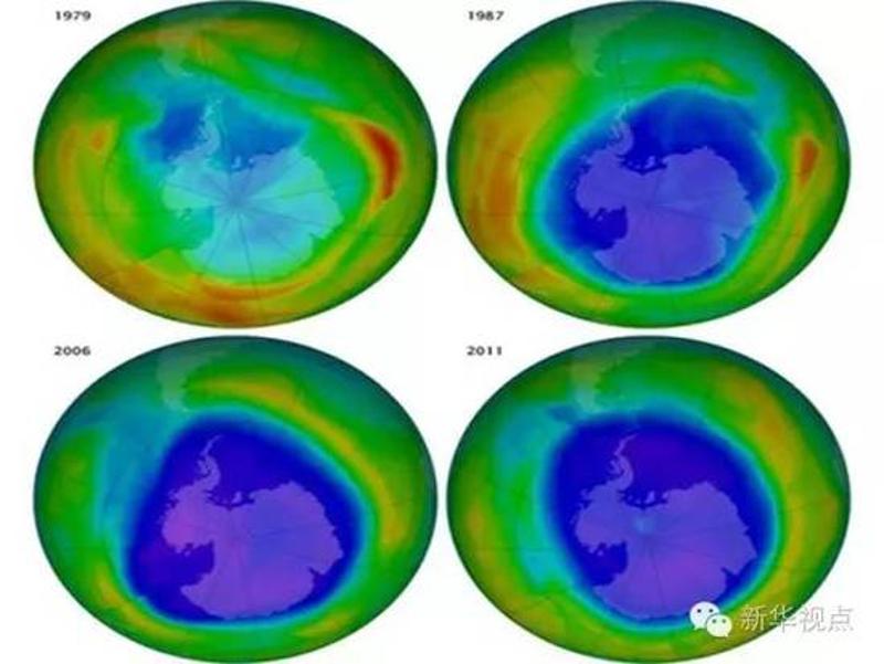 南极臭氧层空洞示意图。来源：网络