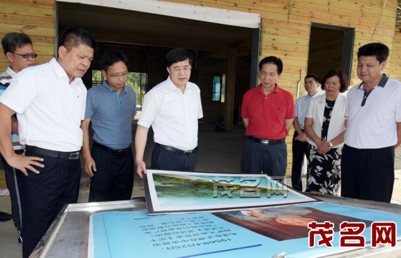 许光在了解露天矿生态公园建设进展情况。 茂名日报记者 甘杨松摄