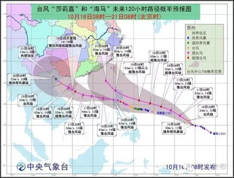 而22号台风"海马"威力更大 将扑向珠江口至粤东附近海域