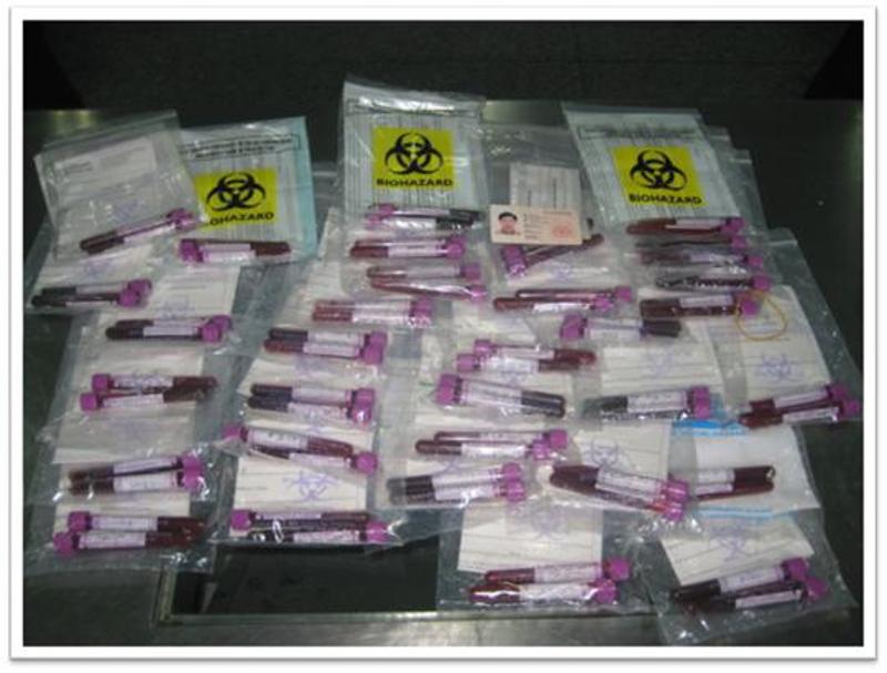 7月2日，查获旅客违规携带66支孕妇血液样本出境