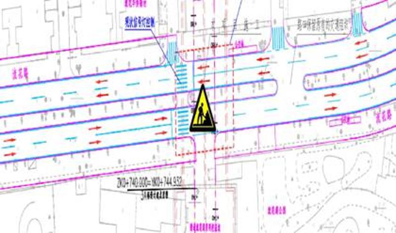 流花路路口行车线路示意图