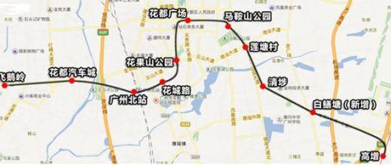 广州地铁9号线线路图