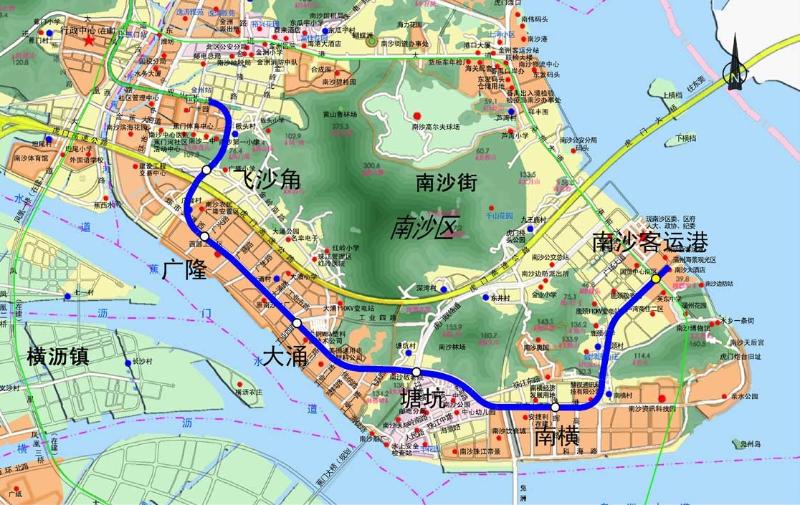 广州地铁4号线南延段线路图