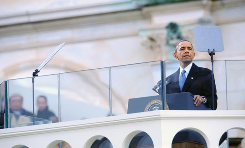 当地时间2013年1月21日，美国总统奥巴马在华盛顿发表第二任期就职演讲。
