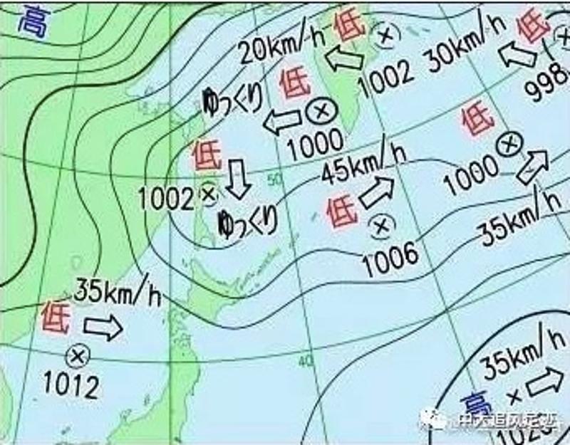 3月5日15时日本东北部地面天气图，来自日本气象厅