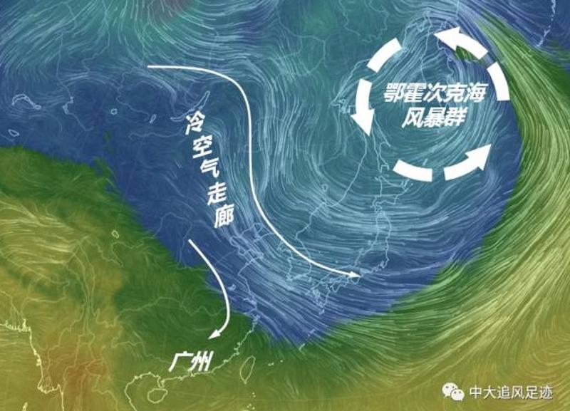  3月8日20时东亚地区低空（850hPa，约1500m高处）气温及流线实况，底图来自earth