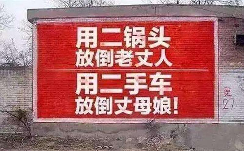 农户墙上的奇葩标语。