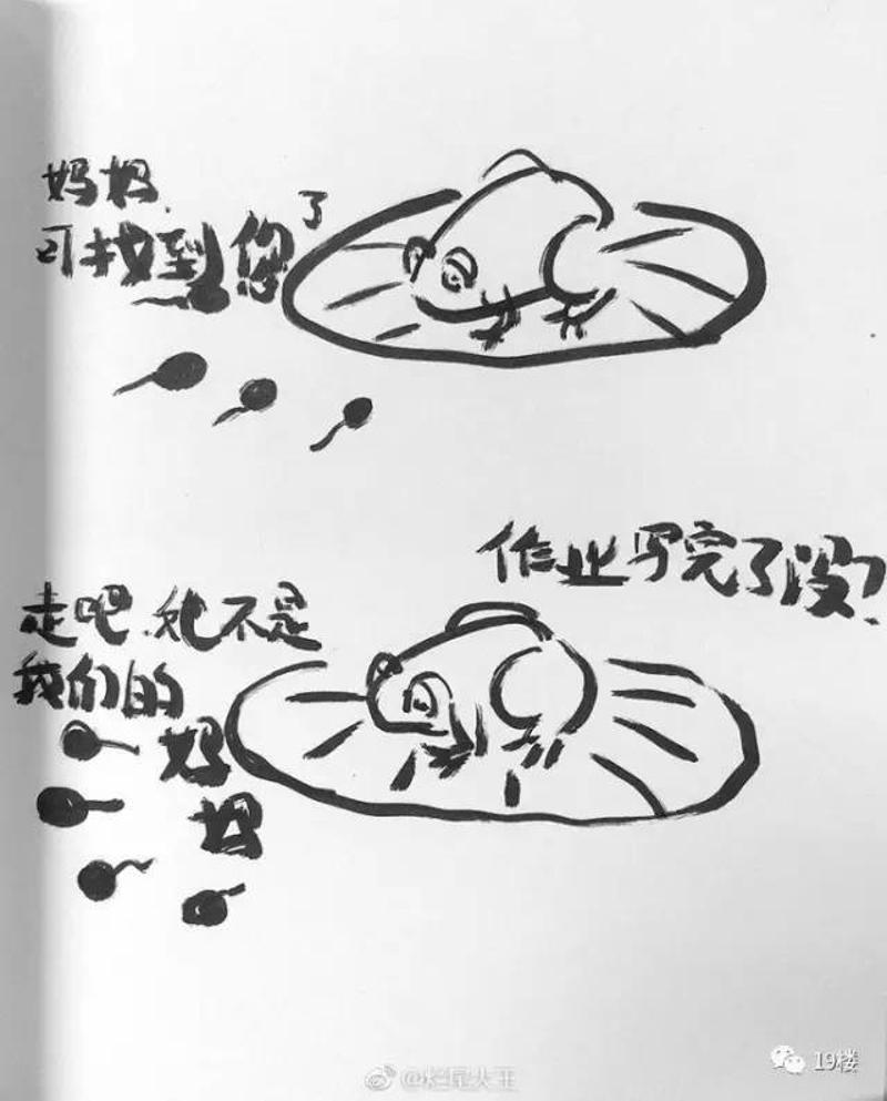 的故事 课本的画风是这样的 ▼ 然而近几日,一组青蛙漫画刷爆朋友圈