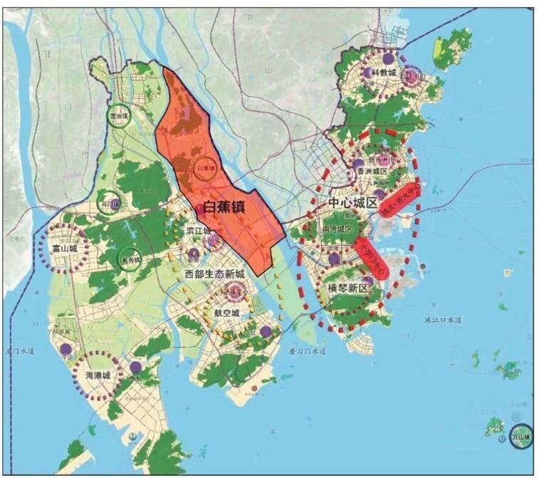 珠海市住规建局昨晚在官网公示了《珠海市白蕉中心镇总体规划修编