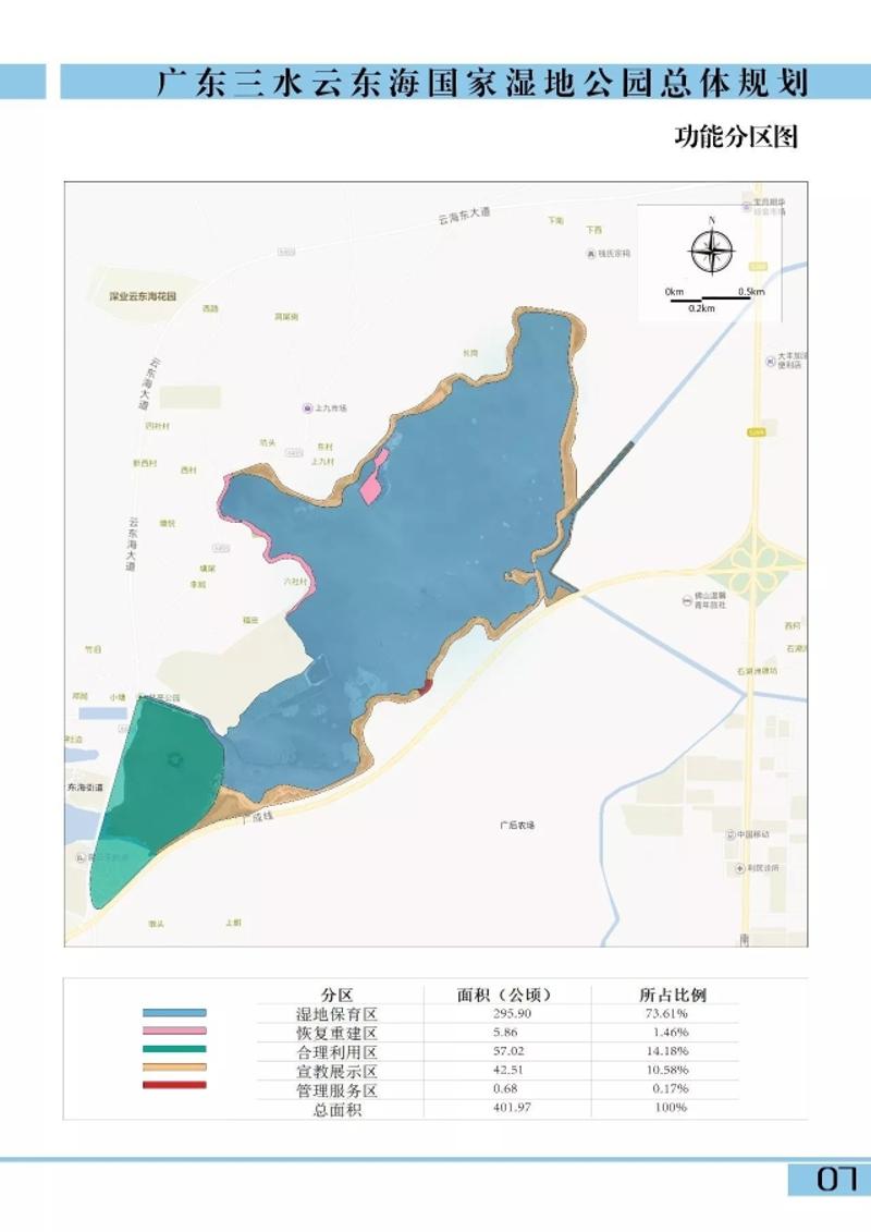 广东三水云东海国家湿地公园规划建设五大功能区,实行分区管理