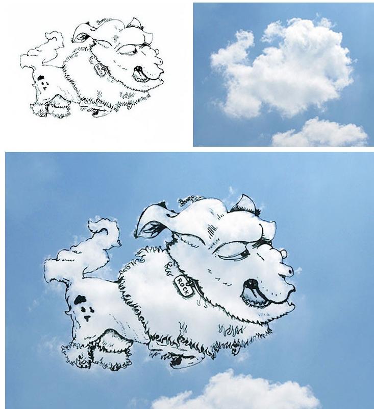 云朵动物的形状画画图片