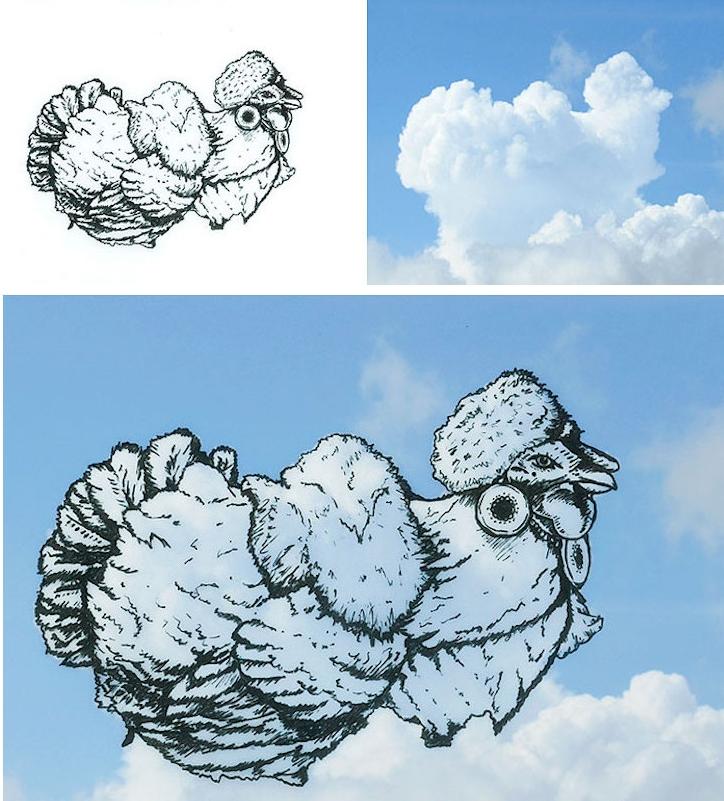 云朵动物的形状画画图片