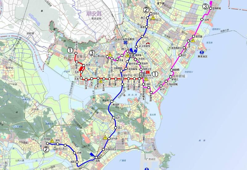 汕头市政府网站公布的《汕头市市域轨道交通规划(远期)》图,非最终