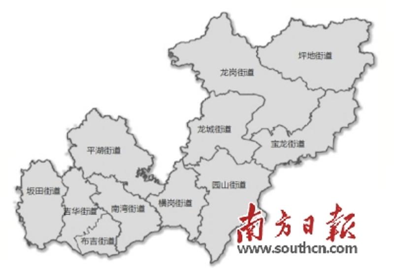 深圳龙岗区街道分布图图片