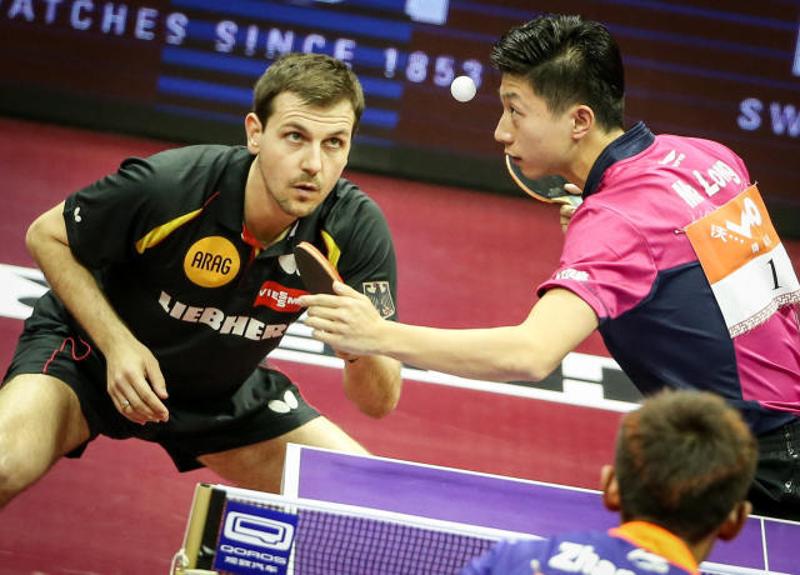 在第53届世界乒乓球锦标赛中马龙与波尔搭档 新华社记者杨磊摄