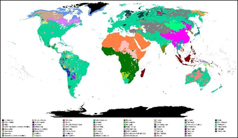 世界语言地图高清图片
