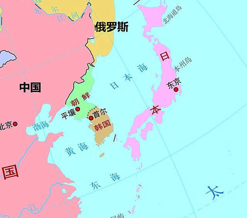 东亚(地图来源:国家测绘地理信息局)